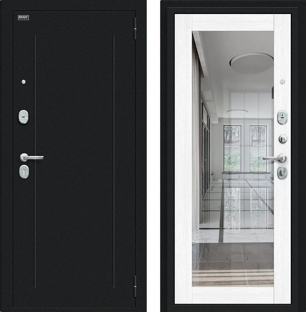 Фото Дверь Браво Флэш Букле черное/Snow Melinga DIS006718