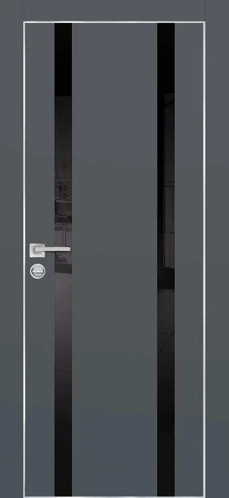 Фото Межкомнатная дверь PX-9  AL кромка с 4-х ст. Графит матовый