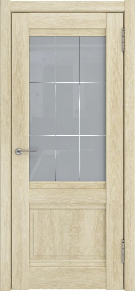 Межкомнатная дверь ЛУ-52 (Дуб филадельфия крем, ст.белое)